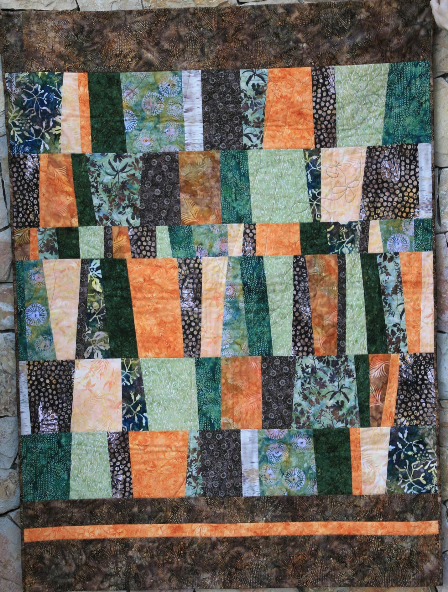 Quilt de patchwork de batiks