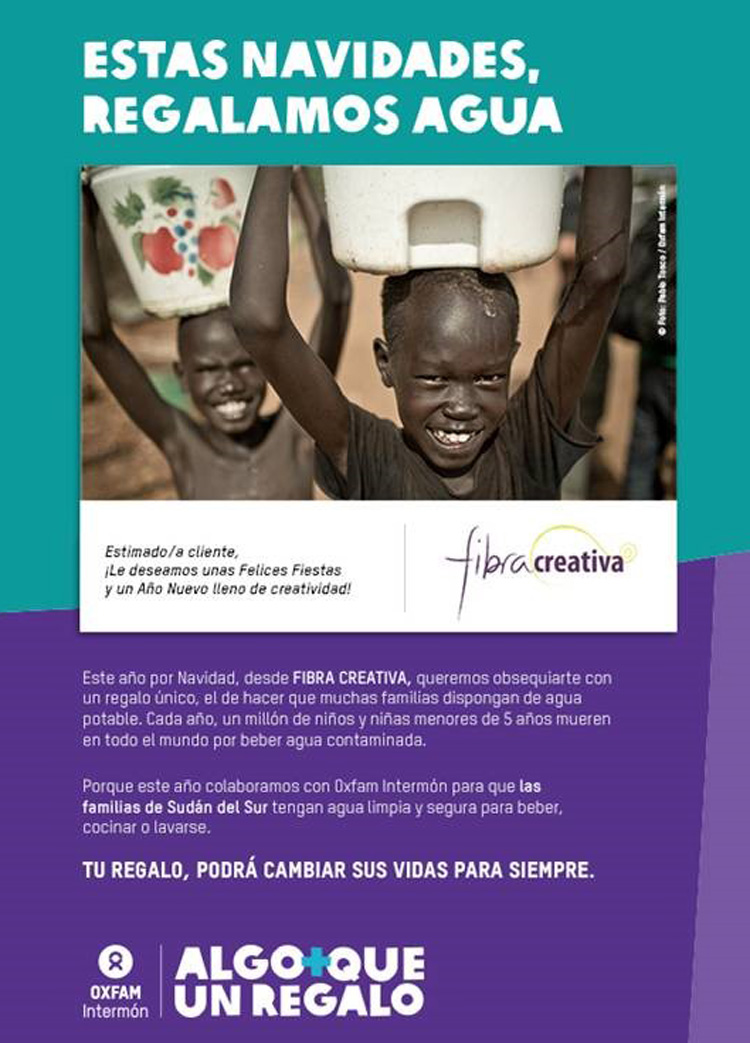 tarjeta navidad Intermón Oxfam Fibra Creativa