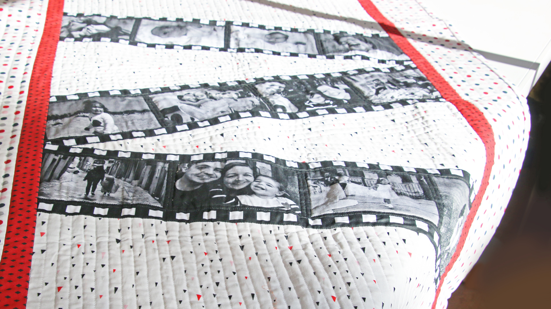 quilt con fotos tira de pelicula